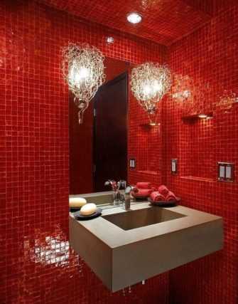 Красная ванная комната: 56 фото особенности отделки