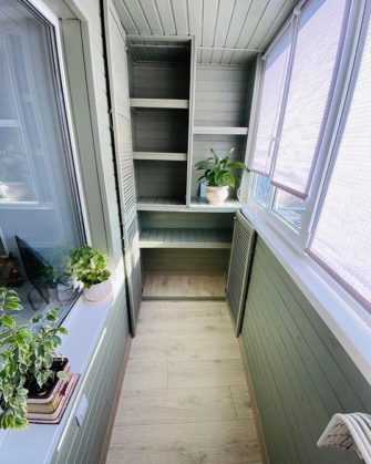 а) Вертикальное озеленение стен балкона с помощью каскада плюща